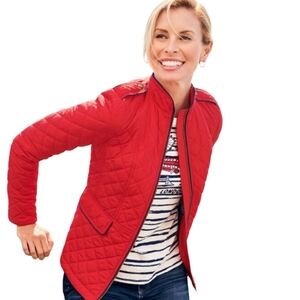 Talbots Red Quilted Military Jacket (XL)